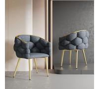 boorbin Sillas de terciopelo de lujo 1 silla (sillas de salón, sillas de comedor, sillas de maquillaje, estilo moderno de moda, 1 juego), patas de hierro dorado, sillas de burbujas (gris)