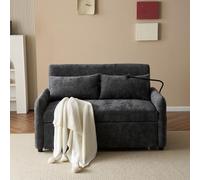 boorbin Sofá cama doble plegable, sofá multifunción con función de sueño, respaldo ajustable, soporte para teléfono móvil, puerto de carga USB, adecuado para salón, dormitorio, casa de cine en casa