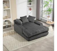 boorbin Sofá cama moderno de pana con 3 cojines suaves, cómodo sofá de suelo individual para salón, apartamento, oficina (gris oscuro)