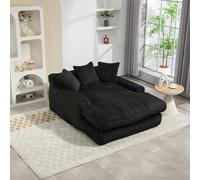 boorbin Sofá cama moderno de pana con 3 cojines suaves, cómodo sofá de suelo para sala de estar, apartamento, oficina (negro)
