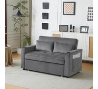 boorbin Sofá cama plegable multifunción con función de dormir, sofá cama con soporte para bebidas y almohadas, adecuado para sala de estar, dormitorio, casa de cine en casa (gris)