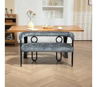 boorbin Sofá de doble pareja, diseño de respaldo redondeado, cómodo sofá casual moderno, tela de chenilla beige, forma única, para salón, dormitorio, oficina, sala de estar, baño, perchero (gris)