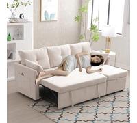 boorbin Sofá modular modular en forma de L con chaise longue reversible modular con asientos de almacenamiento (beige)