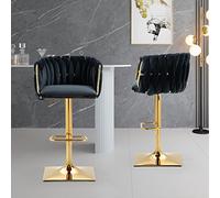 boorbin Taburete de bar vintage con respaldo y reposapiés, silla de comedor de altura contador para isla de cocina, comedor, bar, mostrador, fiesta, salón (negro)