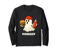 Boorger Halloween Ghost Foodie Halloween Burger Delivery Man Manga Larga
