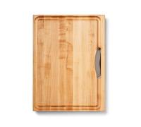 Boos Block Tabla Cortar con Recipientes - Reversible - 38,1 x 35,6 x 5,7 cm | Ranura Para Jugo - Tabla Cortar Cocina Profesional - Tabla Madera Cocina Grande - Extra Gruesa