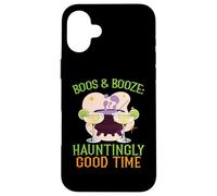 Boos & Booze: La Noche de Halloween, Bartender, de Manera inquietante Carcasa para iPhone 16 Plus