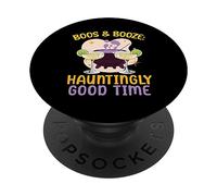 Boos & Booze: La Noche de Halloween, Bartender, de Manera inquietante PopSockets PopGrip Adhesivo