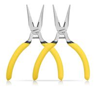 BOOSDEN 2 Piezas Alicates Punta Fina de 5", Alicates de Punta Larga Mini con Cortador Lateral, Alicates Precisos con Empuñadura Cómoda para Electrónica, Manualidades, DIY y Joyería