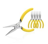 BOOSDEN 5 Piezas Alicates Punta Fina de 5", Alicates de Punta Larga Mini con Cortador Lateral, Alicates Precisos con Empuñadura Cómoda para Electrónica, Manualidades, DIY y Joyería