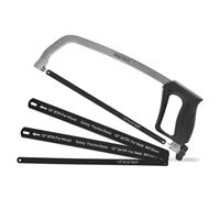 BOOSDEN Sierras para metal, marco de sierra ajustable con 2 hojas flexibles bimetálicas de 12 pulgadas 8TPI/24TPI y 2 cuchillas HSS de 12 x 1/2 pulgadas x 24 TPI, sierra de mano adecuada para metal,