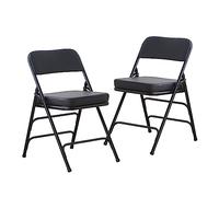BOOSDEN Silla Plegable Acolchada, Paquete de 2, Silla Plegable con cojín Grueso, Silla Plegable de Metal Resistente para Exteriores e Interiores, Comedor y Fiesta, Color Negro
