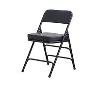 BOOSDEN Silla plegable acolchada, silla plegable con cojín grueso, silla plegable de metal resistente para exteriores e interiores, comedor y fiesta, color negro