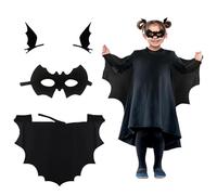 BOOSHMall Disfraz de Murciélago para Niños Niñas Niños, Halloween Niños Disfraz de Murciélago Vampiro Set con Máscara + Escena + Accesorios para el Pelo, 130