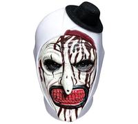 BOOSHMall Terrifier Art Der Clown Mask, Halloween Scary Clow Mask mit Mini Zylinderhut Horror Clown Vollmaske für Halloween, Karneval Fasching Fastnacht Party