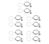 Booso 10 abrazaderas de acero de triple abrazadera de un solo pin resistente con tuerca de mariposa para virola TC con junta de silicona de 2 pulgadas