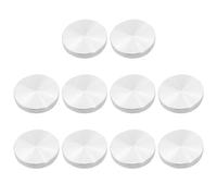 Booso 10 adaptadores de placa de vidrio para patas de mesa, aluminio, redondas, 50 x 8 mm, color plateado