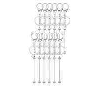 Booso 12 Barras de con Cuentas para Cuentas, en, con Cuentas de Metal para, Plateado