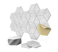 Booso 12 paneles acústicos autoadhesivos forrados en Y, paneles de absorción de sonido para el hogar y la oficina