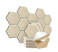 Booso 12 paneles acústicos hexagonales absorbentes de sonido, paneles de pared insonorizados, 30.5 x 25.4 x 1.0 cm, elegantes acústicas para el hogar y la oficina (color camello )