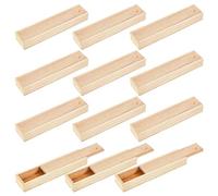Booso 12 piezas Caja de Madera sin terminar con tapa deslizante Pequeña Caja de Madera Contenedor de Regalo Caja de Lápices 9 X 2.2 X 1.2 Pulgadas