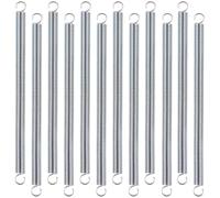 Booso 12 resortes de extensión, 3/8 x 6-1/2 pulgadas, acero de resorte de 0.047 pulgadas, extremos de gancho dobles para maquinaria de construcción industrial