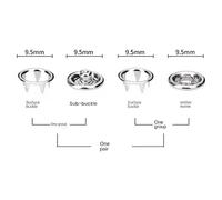 Booso 150 Juegos de Botones a PresióN de 9,5 Mm de Metal Plateado a PresióN para Costura y Manualidades, Kit de Cierres a PresióN con BotóN a PresióN Abierto