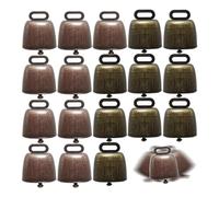 Booso 18 Campanas de Cobre para Pastoreo de Ovejas y Caballos de Vaca, PequeñAs Campanas de LatóN, Campanas de Cencerro Retro, Campanas de Vaca, Fabricante de Ruido