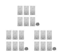 Booso 18 placas de reparación rectas, soporte plano resistente, placas de reparación de acero inoxidable para muebles de madera