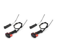 Booso 2 cables de disparador del acelerador con mango de tubo, accesorios de desbrozadora, interruptor de control, suministros de jardín