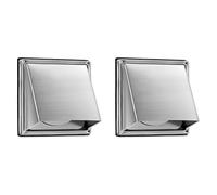 Booso 2 extractores externos de 4 pulgadas para ventilación de pared para exteriores, acolchados, con solapa antirretorno