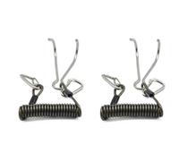 Booso 2 ganchos dobles de arrecife de buceo de acero inoxidable, gancho de arrecife en espiral, cordón de resorte, accesorio de seguridad para buceo, color negro