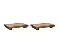 Booso 2 jaboneras de madera con pedestal para baño, cocina, encimera, bandeja elevadora de madera, jabonera, soporte para plantas