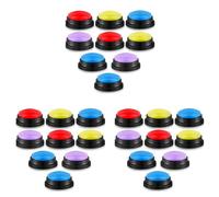 Booso 24 Piezas Botón de Zumbadores de Respuesta Zumbador de Respuesta Zumbador de Programa de Juego Botón Grabable Zumbadores de Aula para Fiesta de Equipo de Navidad