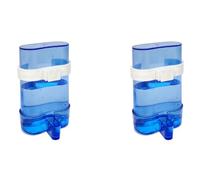 Booso 2X Azul Alimentación Colgante Canario Contenedor de Almacenamiento Cockatiel Bebedero para Pájaros Comedero de Agua para Pájaros