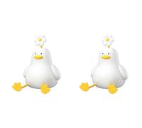 Booso 2X Luz de Pato de Flores, Luces Nocturnas de Silicona de 3 Colores, LáMpara Recargable de 1200 MAh, Luz con Temporizador para Sala de Estar