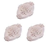 Booso 3 adornos de madera retro para decoración de muebles de puerta de armario (13 x 9 cm)