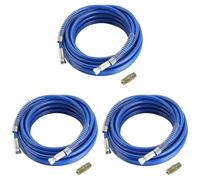 Booso 3 mangueras de pintura sin aire de 1/4 pulgadas de alta presión, tubo de fibra flexible universal de 3300 PSI (25 pies, azul)