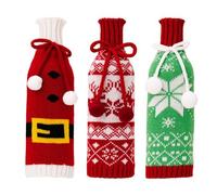 Booso 3 piezas de tapas para de vino de Navidad, botella de vino artesanal para de vino para decoración navideña, regalos para fiestas de 3,9 x 10,6 pulgadas
