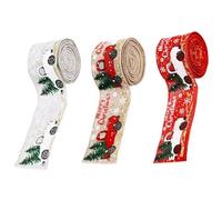 Booso 3 Rollos de Cintas NavideñAs Cintas Decorativas para Lazos de Manualidades DIY 5Cmx5M