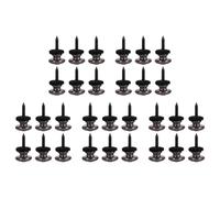 Booso 30 Piezas Correa de Guitarra de Cabeza de Setas Botones Correa Cerraduras Cromo (Negro)