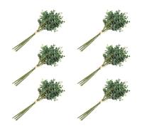 Booso 36 hojas artificiales de plástico de eucalipto para decoración del hogar, Navidad, boda, color verde