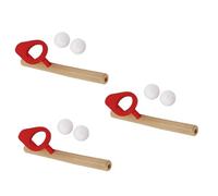 Booso 3Conjunto Bola Flotante de los Juegos de Madera Clasicos Juguete de Tubo de Soplado y Huevos Sopla