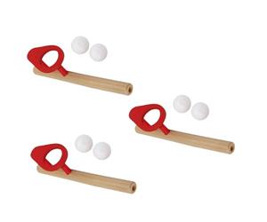 Booso 3Conjunto Bola Flotante de los Juegos de Madera Clasicos Juguete de Tubo de Soplado y Huevos Sopla