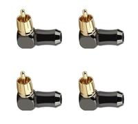 Booso 4 conectores de audio macho de 90 grados en ángulo recto para cable de vídeo