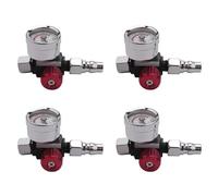 Booso 4 mini válvula reguladora de aire de 1/4 pulgadas, manómetro de presión de cola pequeña de 48 x 60 mm con boquilla para herramienta