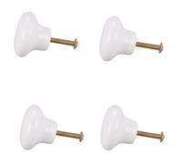 Booso 4 pomos redondos de cerámica para puerta de armario de cocina, armario, color blanco, S