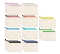 Booso 40 piezas de lona con cremallera para lápices de maquillaje de tela vacías estuche cosmético para viajes, escuela artesanal DIY (S), beige, 18 x 11 cm