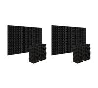 Booso 48 Piezas 25X25X5Cm Estudio AcúStico Insonorizado Espuma PiráMide Aislamiento de Ruido Paneles de Tratamiento de AbsorcióN de Sonido Negro