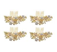 Booso 4X Peine Nupcial de la Boda Peine de Imitacion de Cristal de la Vendimia Joyeria del Baile de Graduacion Patron de Flores de Accesorios para el Cabello Mujeres